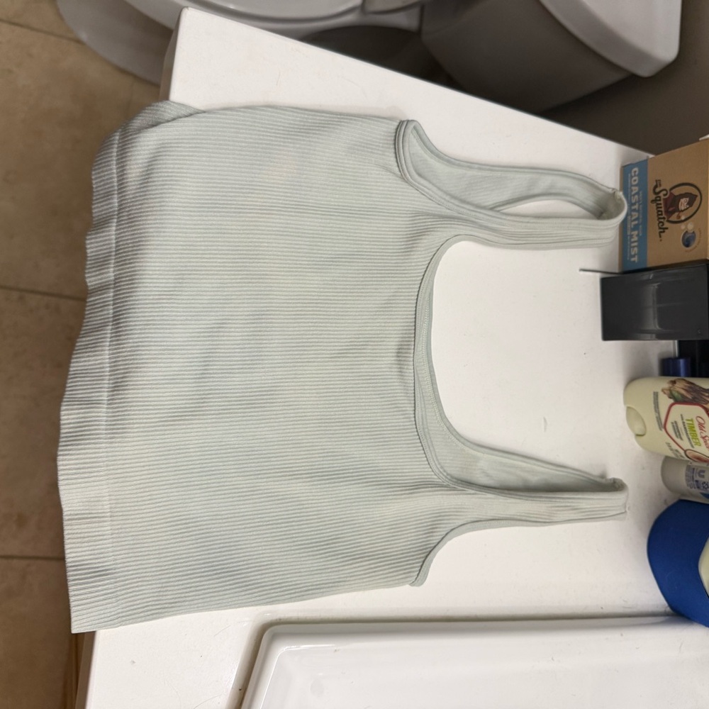 Light Gray Ribbed Tank Top